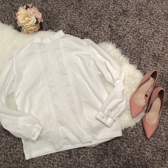 Vintage Tops - Vintage white blouse, size 12